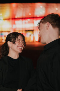 Candid smile from bride