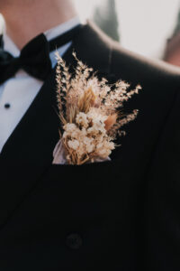Close-up of groom suit details
