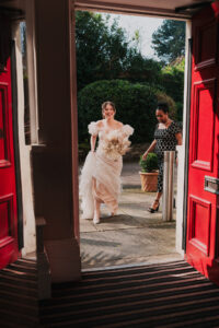 Bride arriving at the Newport Registry Office