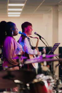 Lead singer of the worship band in wedding ceremony