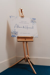 Wedding signage for ceremony in Jubilee Church Grantham