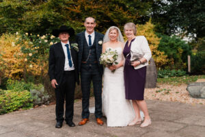 Bride and groom with bride's parents