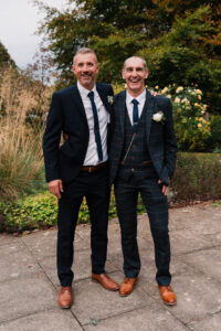 Wedding portrait of the best man and groom in Grantham