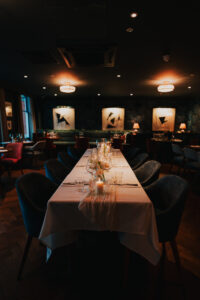 Wide photo of table details in Coppa Club Cardiff