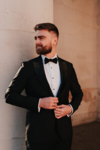 Portrait of the groom at Cardiff Museum