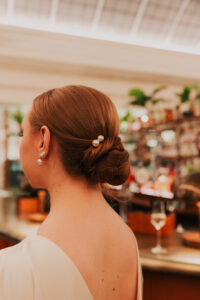 Portrait of brides hair and hair piece