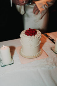 Direct flash photo of wedding cake in Cardiff Townhouse