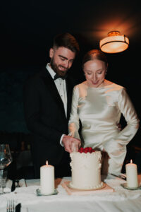 Bride and groom cutting the cake at Cardiff Townhouse