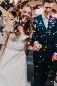 Confetti toss at Waterloo Road Church in London