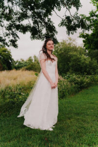 Solo portrait of bride at The Great Barn in Ruislip